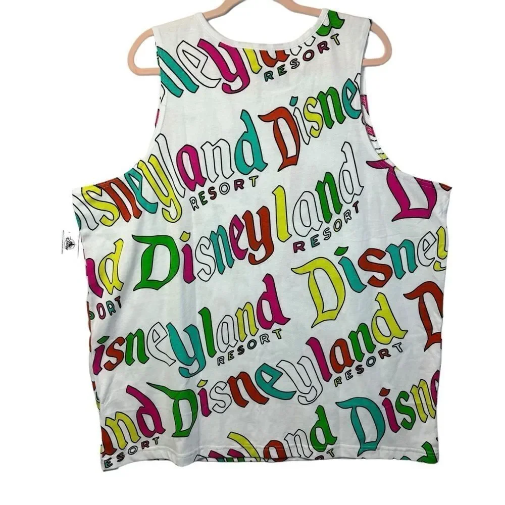 Disneyland Resort Logo Tank Top Multicolor Sleeveless Shirt NWT Size‎ XL